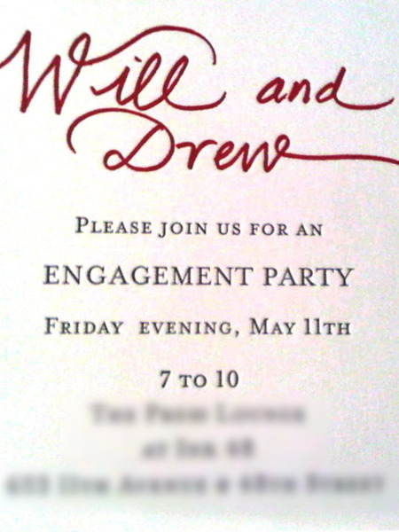 Pics! Drew Barrymore's Engagement Party Invite