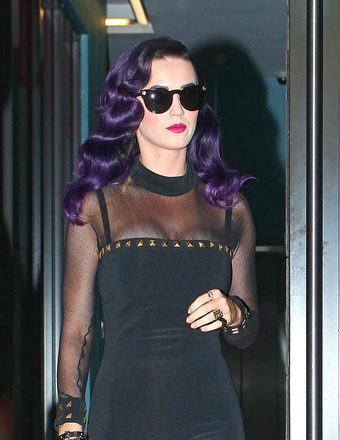 Katy Perry, sporting a new hair color, was spotted leaving the Gansevoort Hotel in NYC.