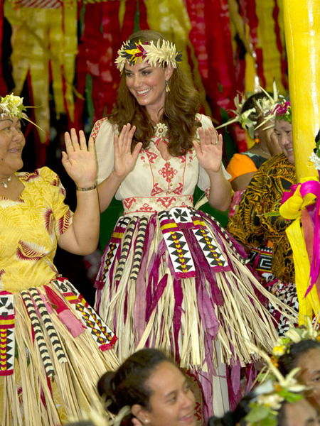 Kate Middleton Dances in Grass Skirt, Topless Pics Nixed in France