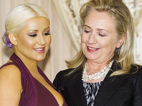Christina Aguilera on Hillary Clintonâ€™s Peeking Pic