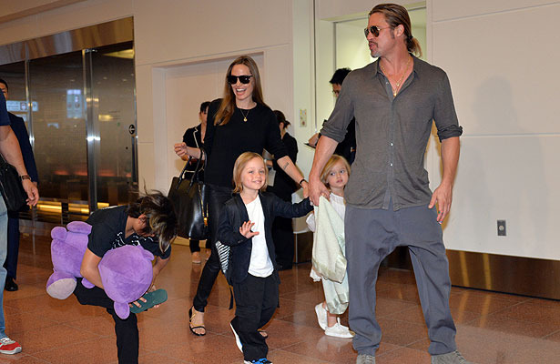 Angie Jolie and Brad Pitt Touch Down in Tokyo