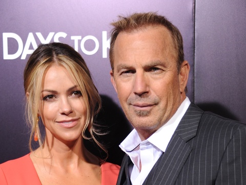 Kevin Costner Gushes Over Wife at '3 Days to Kill' Premiere
