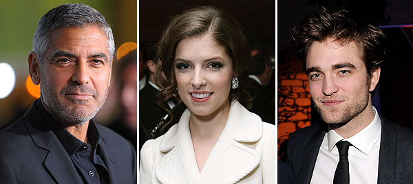 Getty Images/Extra Composite george clooney anna kendrick robert pattinson