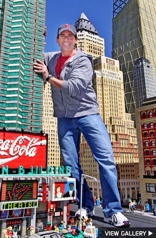 Sandy Huffaker/Legoland California Steve Carell towered over Times Square in Miniland USA at Legoland
