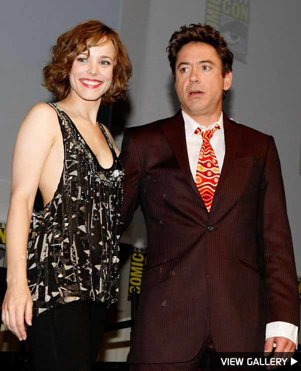 Rachel McAdams and Robert Downey Jr at Comic-Con