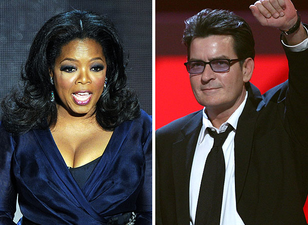 Getty Images oprah winfrey and charlie sheen