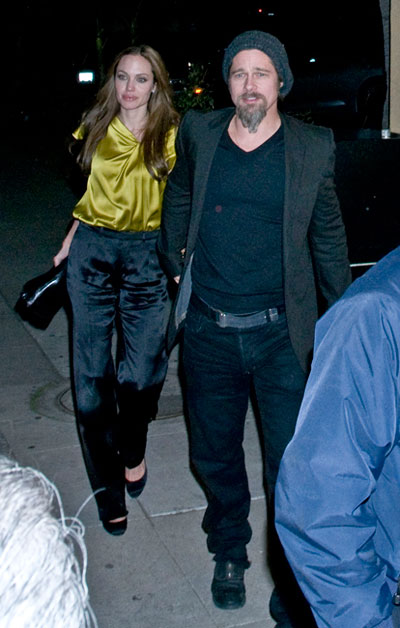 Bauer-Griffin Brad Pitt and Angelina Jolie dine at La Dolce Vita