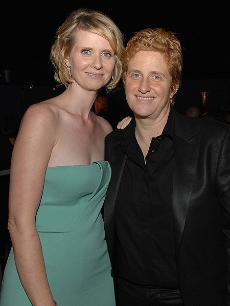 Getty Images Christine Marinoni and cynthia nixon baby boy